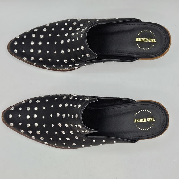 Arider girl Cara studded leather mules size 8 nwt - Picture 7 of 16